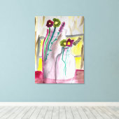 Toile Fleurs sauvages dans le vase art abstrait (Insitu (Plancher de Bois))