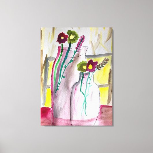 Toile Fleurs sauvages dans le vase art abstrait (Recto)
