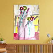 Toile Fleurs sauvages dans le vase art abstrait (Insitu(Salon))