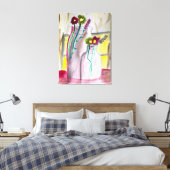 Toile Fleurs sauvages dans le vase art abstrait (Insitu(Chambre))