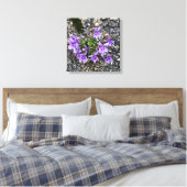 Toile Fleurs sauvages de Viola poussant à partir d'un mu (Insitu(Chambre))