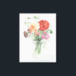 Toile Fleurs sauvages d'été - Rose & Rouge<br><div class="desc">Fleurs sauvages d'été II par Jennifer Paxton Parker. Présente principalement des fleurs sauvages roses et rouges dans un bocal de mason.</div>