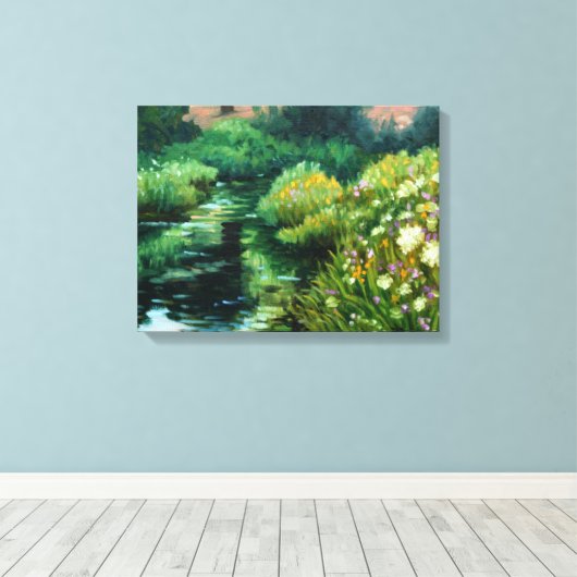 Toile "Fleurs sauvages et fils par le flux" imprimé en l (Insitu (Plancher de Bois))