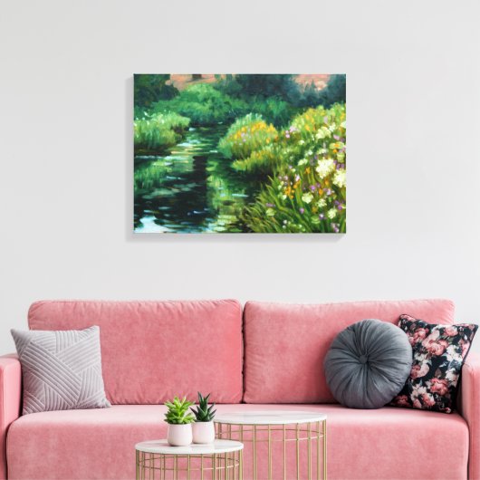 Toile "Fleurs sauvages et fils par le flux" imprimé en l (Insitu(Salon))