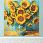 Toile Fleurs solaires d'été (Insitu (Plancher de Bois))