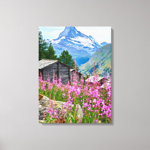 Toile Fleurs Summer Matterhorn Suisse