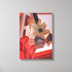Toile Fleurs sur une table par Juan Gris, Cubisme vintag