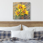 Toile Fleurs Susan Jouées Noires Sur Barnboard (Insitu(Chambre))