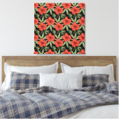 Toile Fleurs tropicales rouges sans coutures motif vert (Insitu(Chambre))