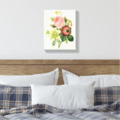 Toile Fleurs vintages, Anémones Roses Clematis par Redou (Insitu(Chambre))