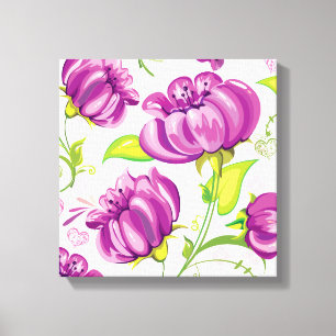 Toile Fleurs violettes