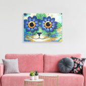 Toile Fleurs Yeux Chat De Louis Wain (Insitu(Salon))