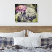 Toile Fleurs Zinnia Rose Noir Et Blanc (Insitu(Chambre))