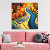 Toile Fleuve Abstrait de couleurs modernes (Insitu(Salon))