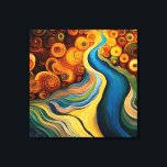 Toile Fleuve Abstrait de couleurs modernes<br><div class="desc">Ce design abstrait moderne attire l'attention et fait une véritable déclaration avec ses riches couleurs et textures de bijoux. Vive et stupéfiante. Créé par Simply Farmhouse Press.</div>