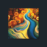 Toile Fleuve Abstrait de couleurs modernes<br><div class="desc">Ce design abstrait moderne attire l'attention et fait une véritable déclaration avec ses riches couleurs et textures de bijoux. Vive et stupéfiante. Créé par Simply Farmhouse Press.</div>