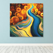 Toile Fleuve Abstrait de couleurs modernes (Insitu (Plancher de Bois))