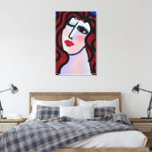 Toile Flirt Portrait numérique Abstrait d'une femme (Insitu(Chambre))