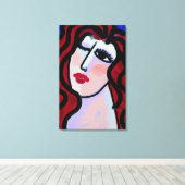 Toile Flirt Portrait numérique Abstrait d'une femme (Insitu (Plancher de Bois))