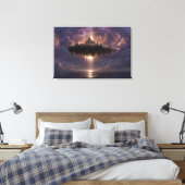 Toile Floating Fantasy Castle Cloud Beams Glow (Insitu(Chambre))