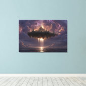 Toile Floating Fantasy Castle Cloud Beams Glow (Insitu (Plancher de Bois))