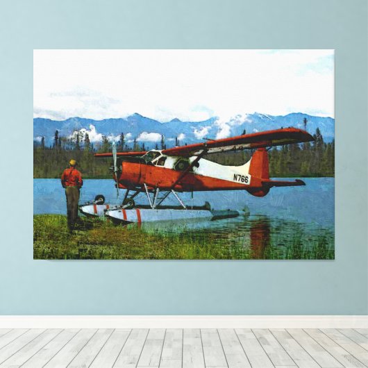 Toile Floatplane De Havilland Beaver (Insitu (Plancher de Bois))