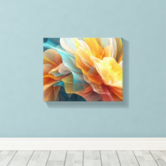 Toile Floraison radieuse de pétales éthérés dans la lumi (Insitu (Plancher de Bois))
