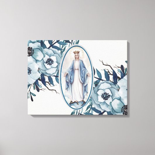 Toile Floral bleu | Dame de grâce | Vierge | Dentelle (Recto)