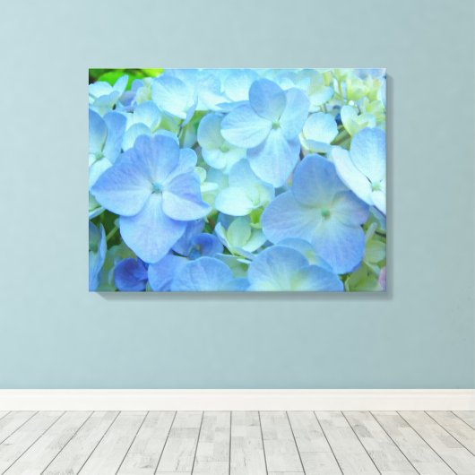 Toile Floral Blue Hydrangea Fleurs imprimés d'art (Insitu (Plancher de Bois))