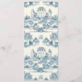 Toile Floral château Mariage Menu (Dos)