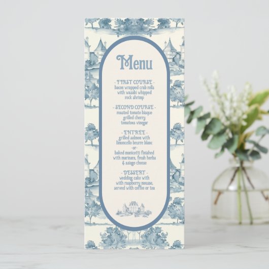 Toile Floral château Mariage Menu (Debout devant)