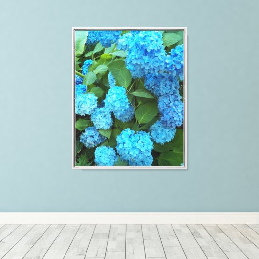 Toile Floral d'Hydrangée Bleue (Insitu (Plancher de Bois))