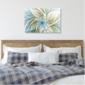 Toile Floral Dream Motif Abstrait Blue Khaki Fractal (Insitu(Chambre))