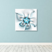Toile Floral Elegance Modern Abstract Blue Fractal Art (Insitu (Plancher de Bois))