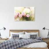 Toile Floral Happy Aquarelle Rose Basket Canvas Imprimer (Insitu(Chambre))
