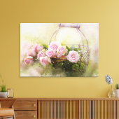 Toile Floral Happy Aquarelle Rose Basket Canvas Imprimer (Insitu(Salon))