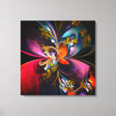 Toile Floral moderne Art Abstrait Rouge Bleu Motif #13 (Recto)