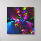 Toile Floral moderne Art Abstrait Rouge Bleu Motif #15 (Recto)