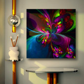 Toile Floral moderne Art Abstrait Rouge Bleu Motif #15