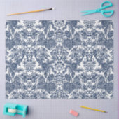  toile Floral Navy Blue White Decoupage Art Tissuepapier (Craft)