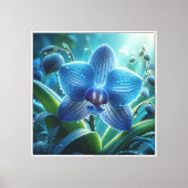 Toile Floral orchidée bleue (Recto)