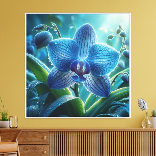 Toile Floral orchidée bleue (Insitu(Salon))