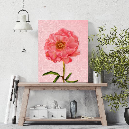 Toile Floral Pretty Rose Peony Art