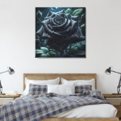 Toile Floral Rose noir (Insitu(Chambre))
