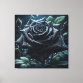 Toile Floral Rose noir (Recto)