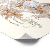 Toile Floral Teddy Bear Baby shower Affiche de bie (Coin)