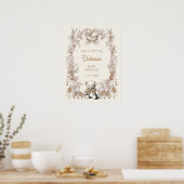 Toile Floral Teddy Bear Baby shower Affiche de bie (Cuisine)