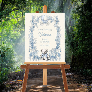 Toile Floral Teddy Bear Baby shower Affiche de bie