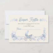 Toile Floral Teddy Bear Luier Raffle Kaart (Voorkant)