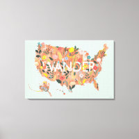 Floral USA Map - Jardin sauvage